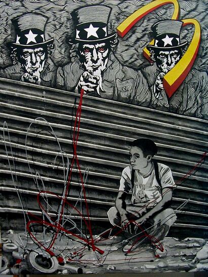 El Tratado de Libre Comercio is your solution - a Paint Artowrk by Roberto Rosique